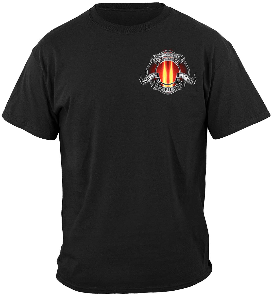 Red Tribute High Honor Firefighter T-Shirt - front view