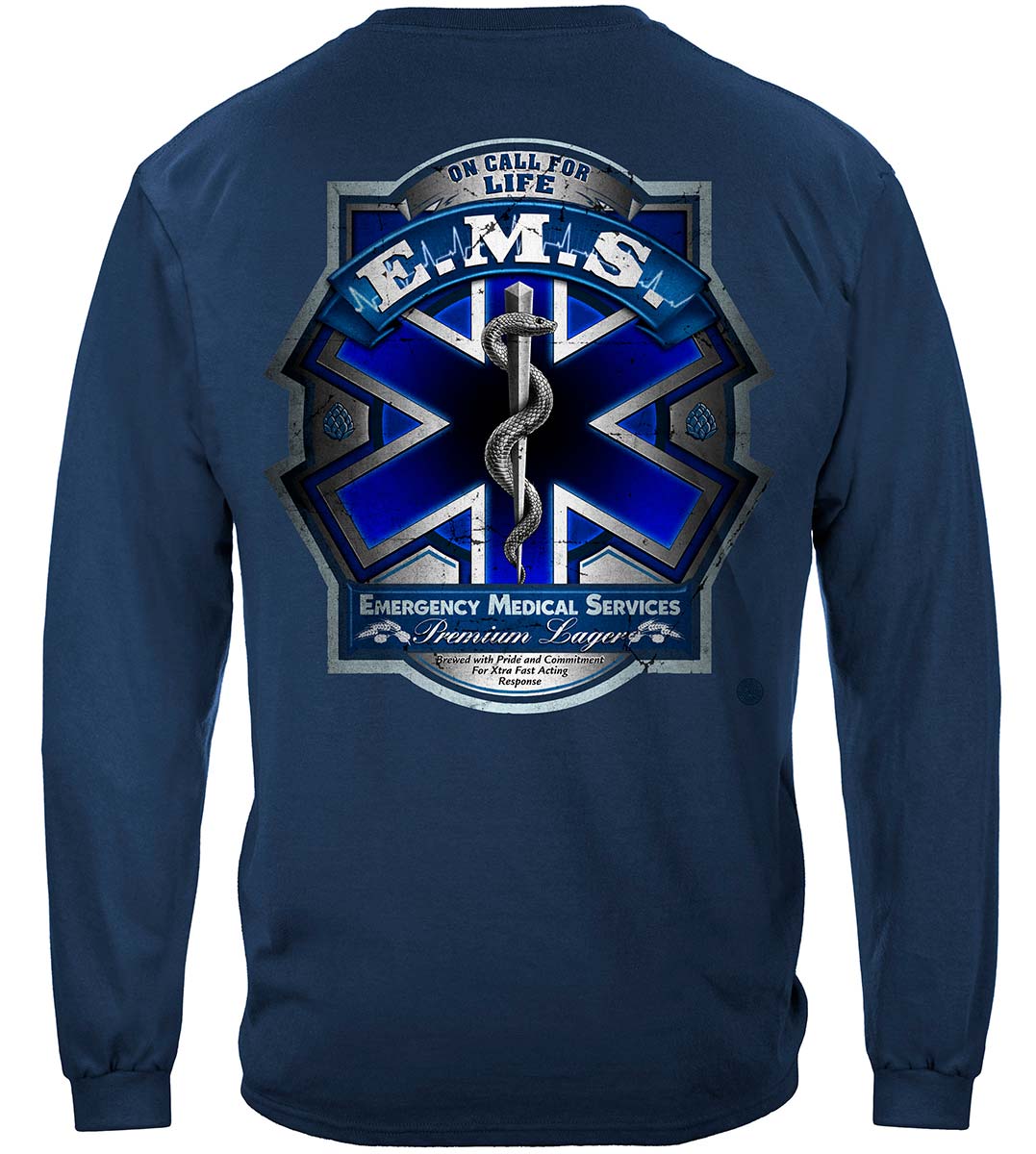EMS Beer Label Long Sleeve Shirt - back view