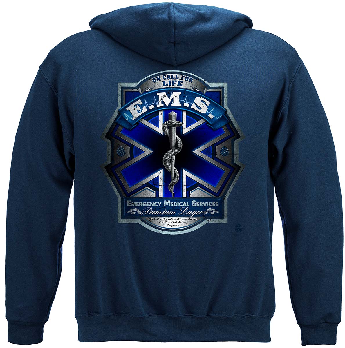 EMS Beer Label Hoodie - back view