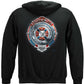 Fire Honor Service Sacrifice Chrome Badge Hoodie - back view