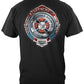 Fire Honor Service Sacrifice Chrome Badge T-Shirt - back view