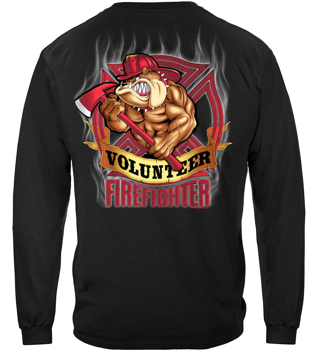 Fire Dog Volunteer Long Sleeve Shirt - back view