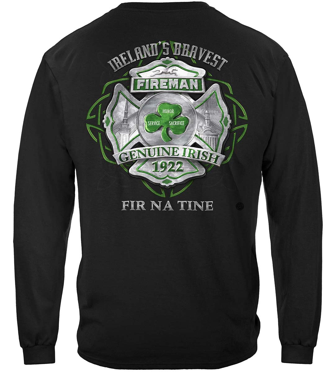 Firefighter Garda Ireland's Bravest Long Sleeve Shirt - back view
