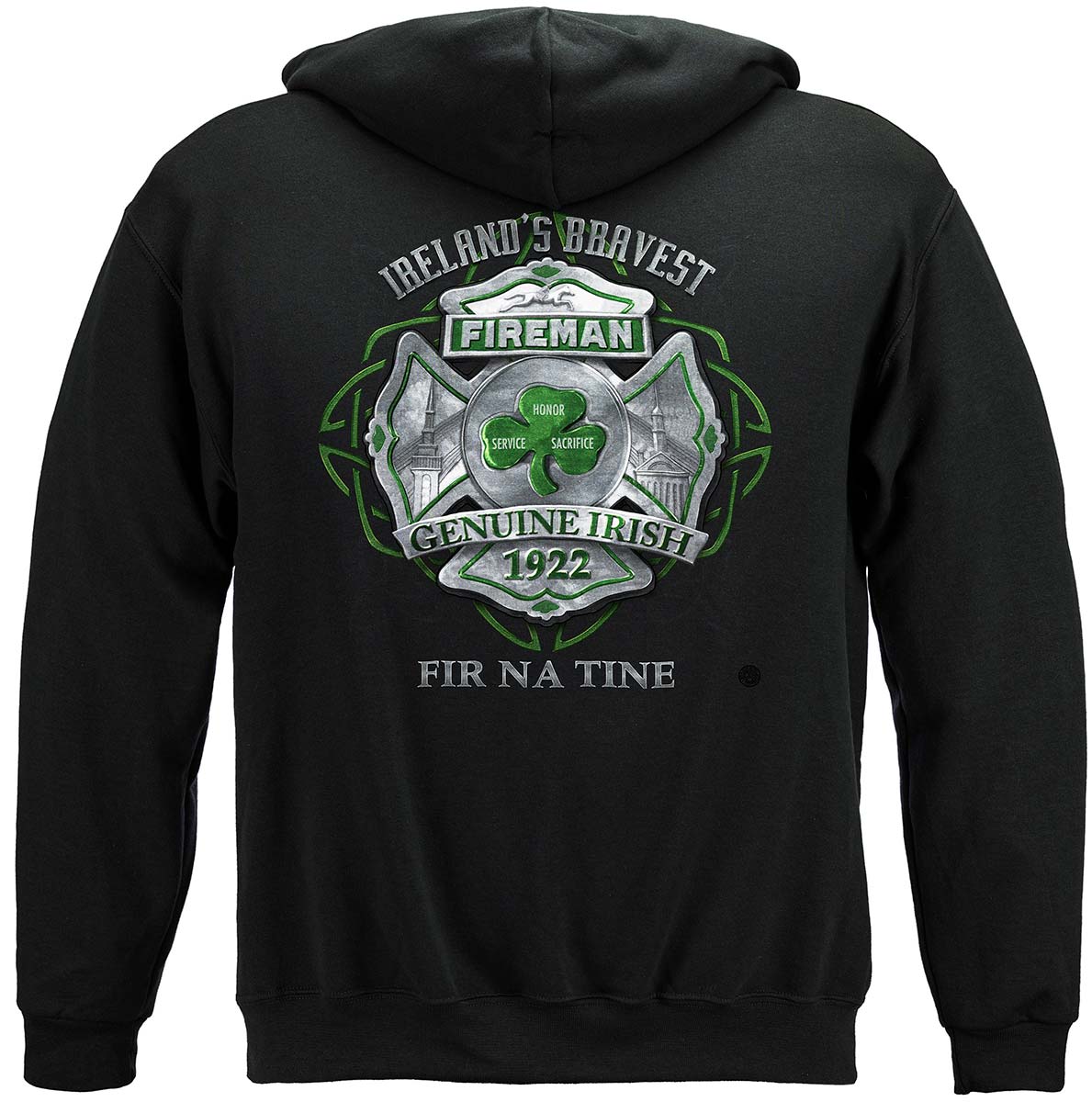 Firefighter Garda Ireland's Bravest Hoodie - back view