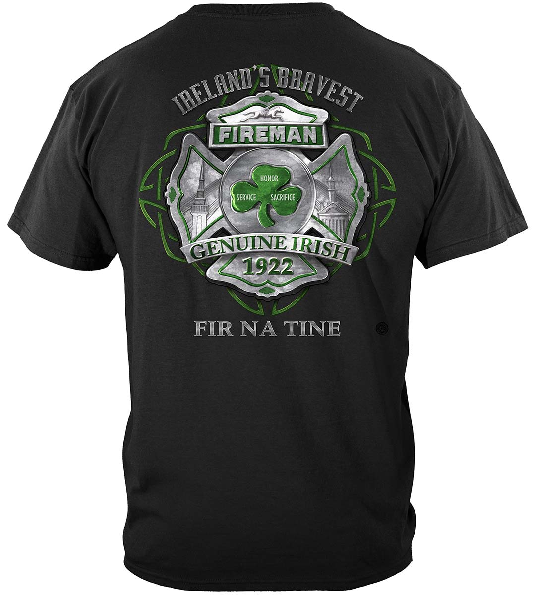 Firefighter Garda Ireland's Bravest T-Shirt - back view