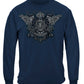 Law Enforcement Skull Wings Long Sleeve Shirt - front view