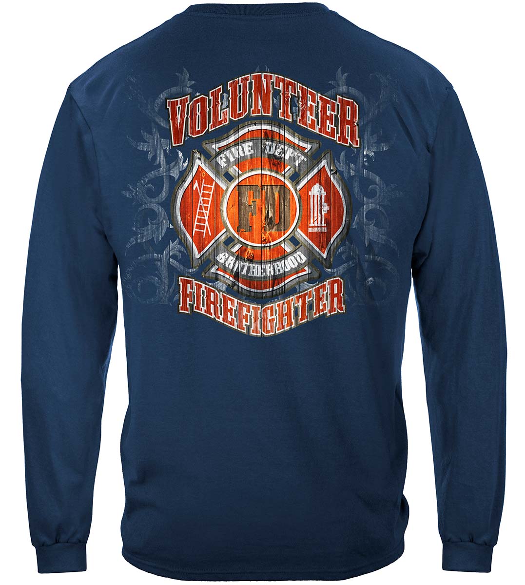Fire Dept Faded Planks Long Sleeve Shirt - back view