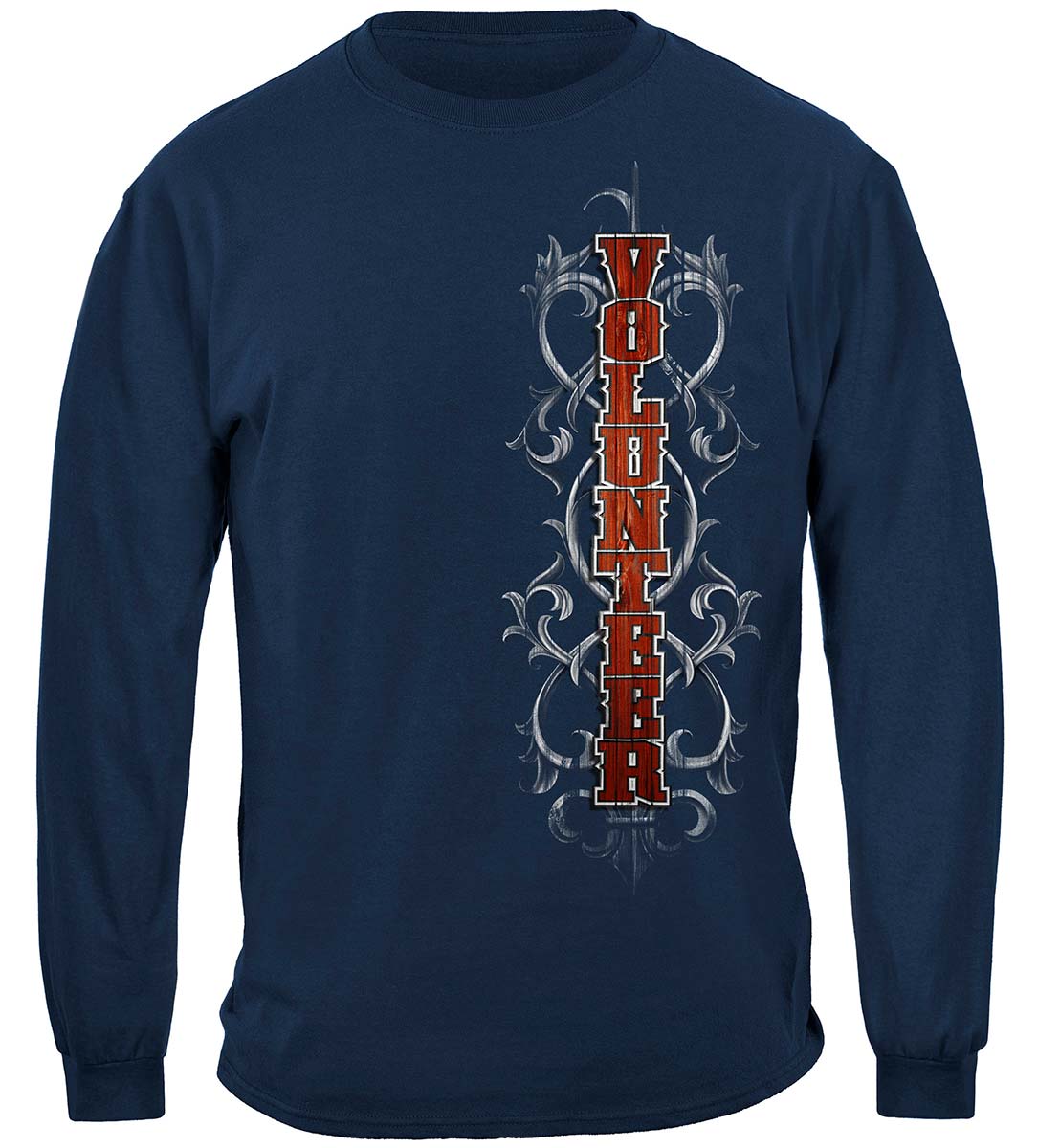 Fire Dept Faded Planks Long Sleeve Shirt - front view
