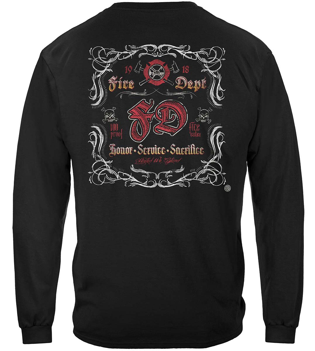 Fire Dept Southern Scroll Work Long Sleeve Shirt - back view
