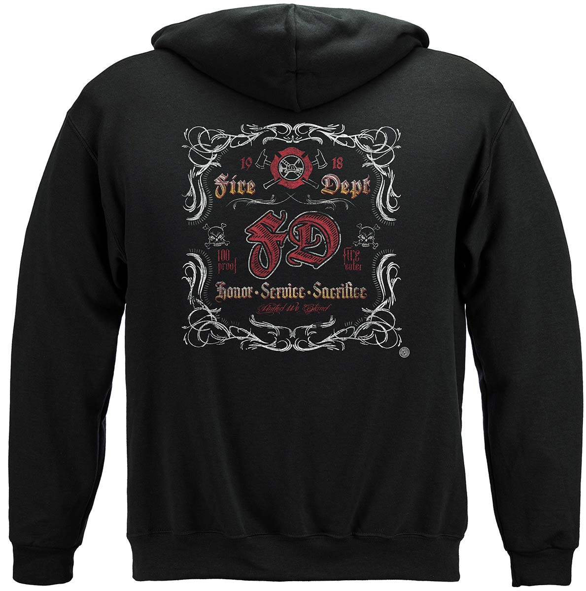 Fire Dept Southern Scroll Work Hoodie - back view