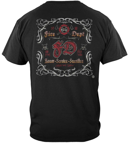 Fire Dept Southern Scroll Work T-Shirt - back view
