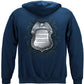 Policeman's Chrome Badge with Policeman's Prayer Hoodie - back view