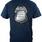 Policeman's Chrome Badge with Policeman's Prayer T-Shirt - back view