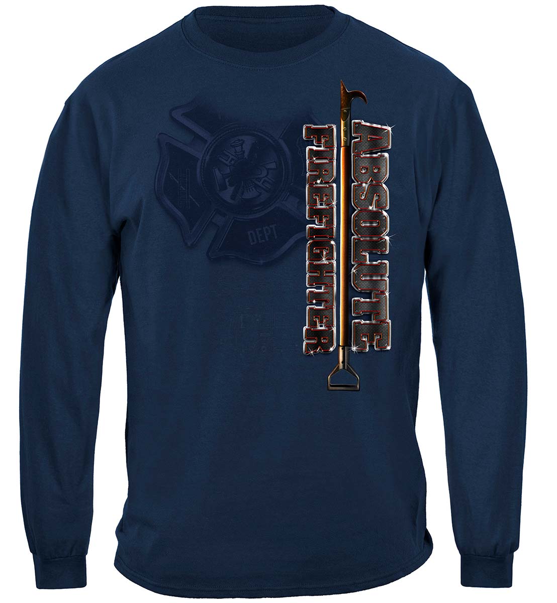 Absolute Firefighter Blueprint Long Sleeve Shirt - front view