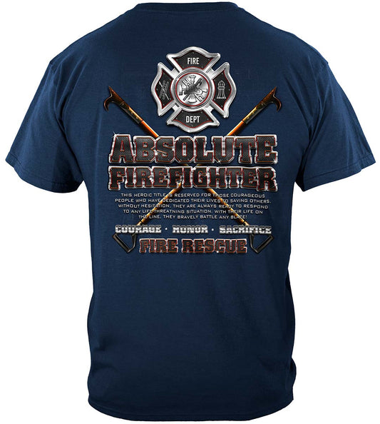 Absolute Firefighter Blueprint T-Shirt - back view