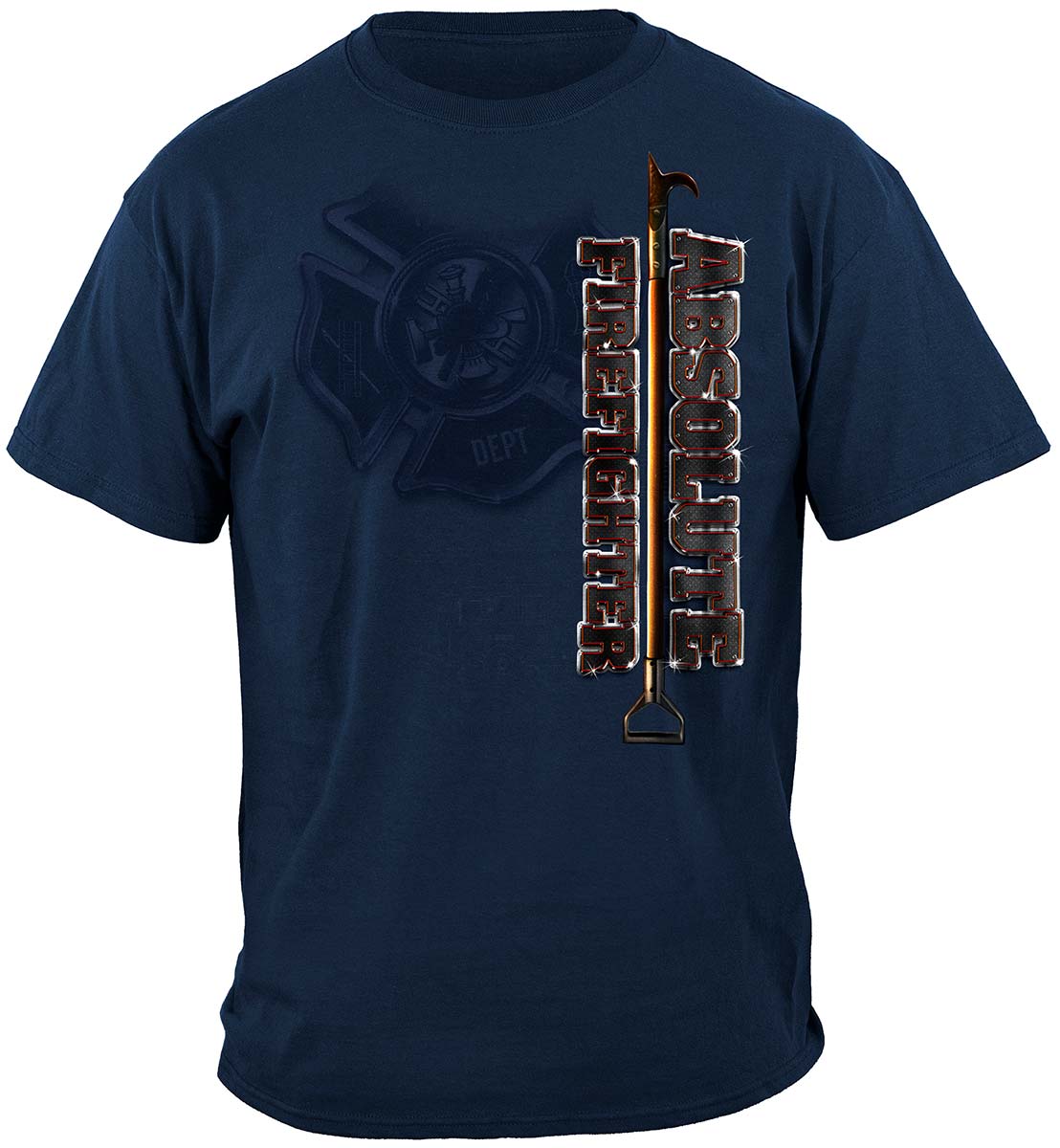 Absolute Firefighter Blueprint T-Shirt - front view