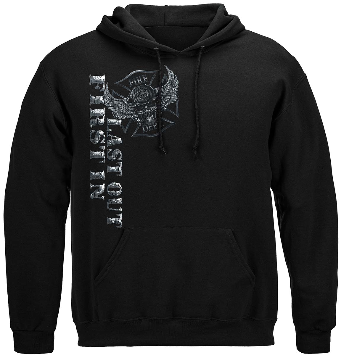 Steel Fire Wings Foil Stamp Hoodie - front view