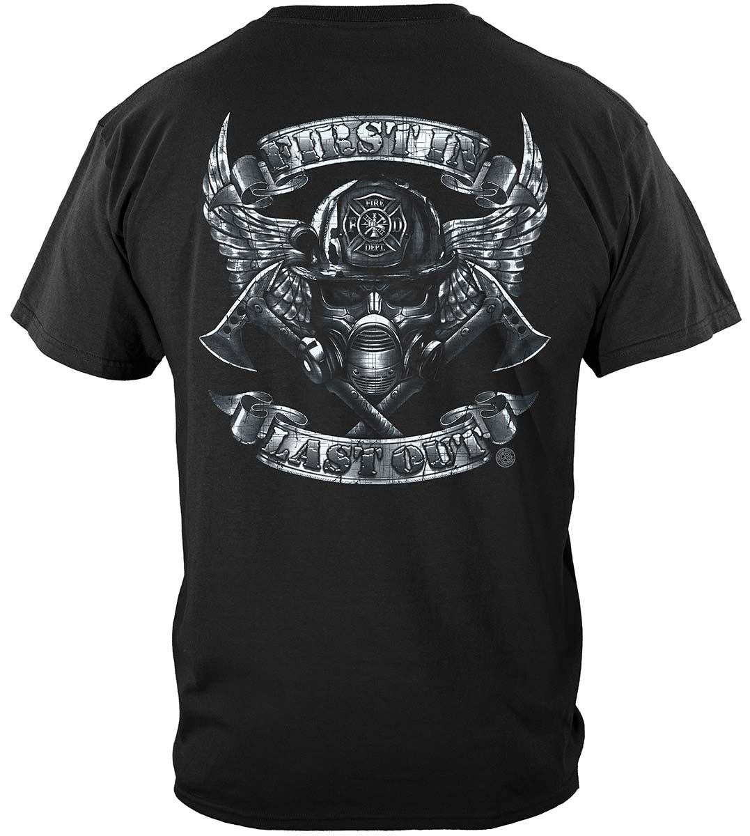 Steel Fire Wings Foil Stamp T-Shirt - back view