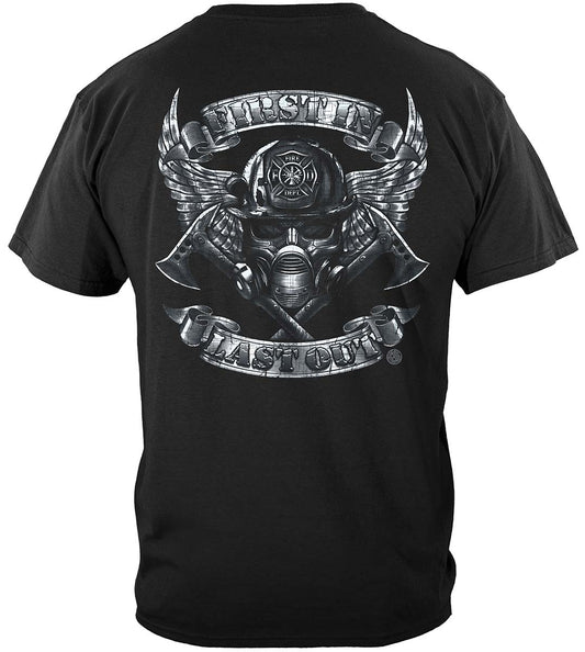Steel Fire Wings Foil Stamp T-Shirt - back view