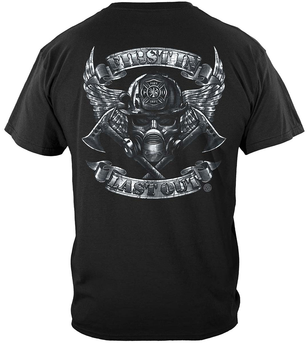Steel Fire Wings Foil Stamp T-Shirt - back view