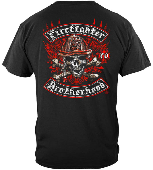 Firefighter Biker Crossbones T-Shirt - back view