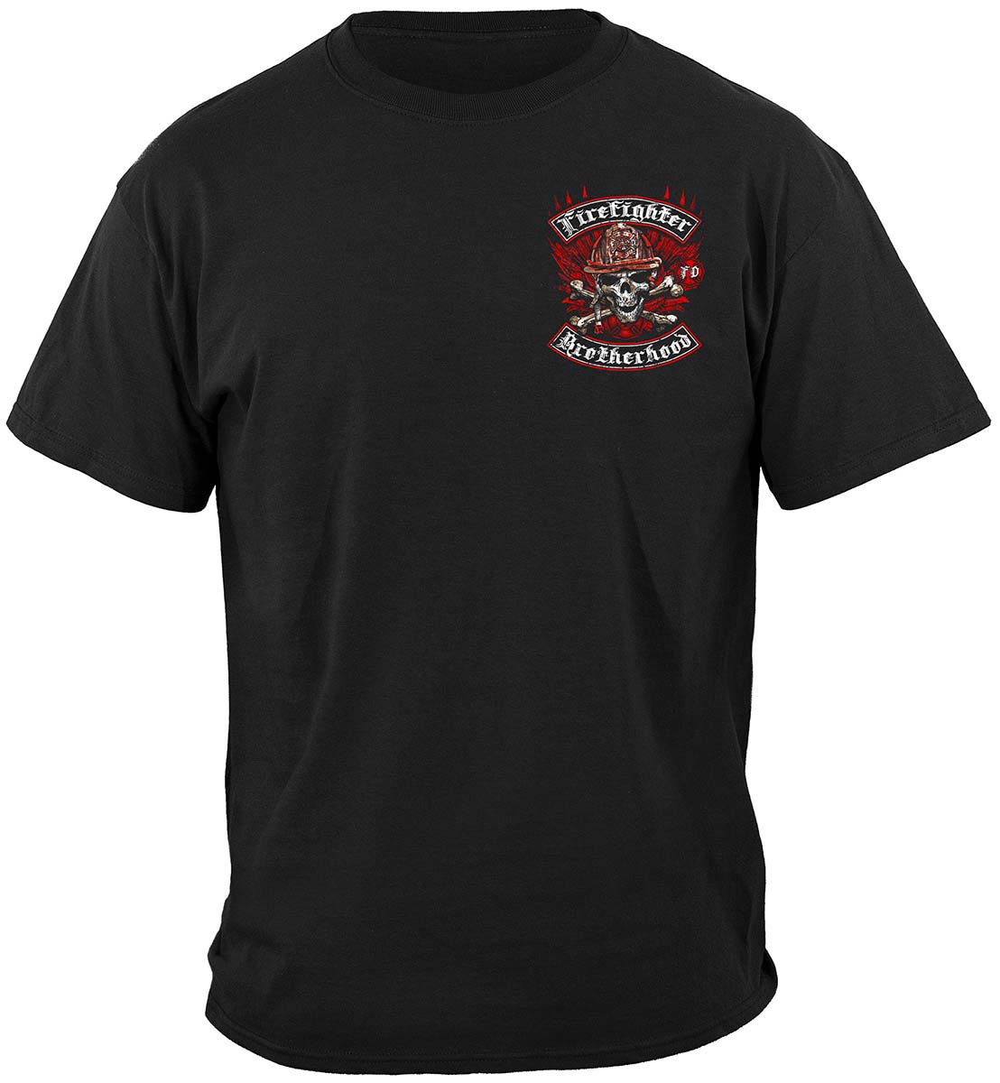 Firefighter Biker Crossbones T-Shirt - front view