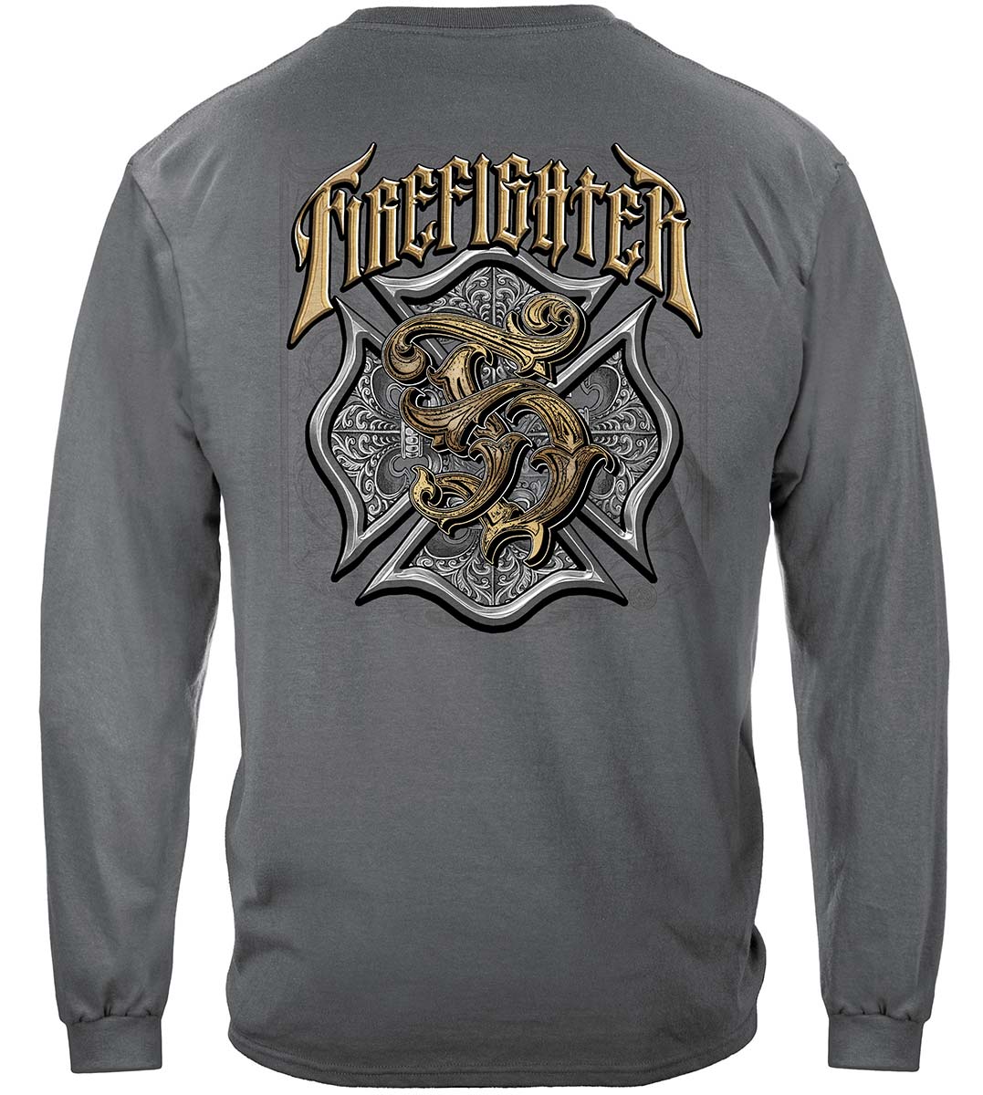 Firefighter Vintage Classic Long Sleeve Shirt - back view
