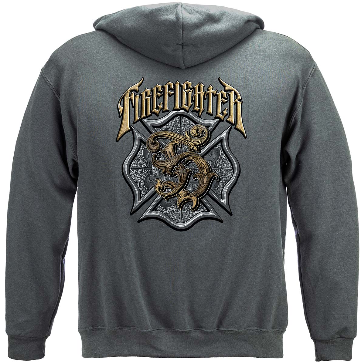 Firefighter Vintage Classic Hoodie - back view