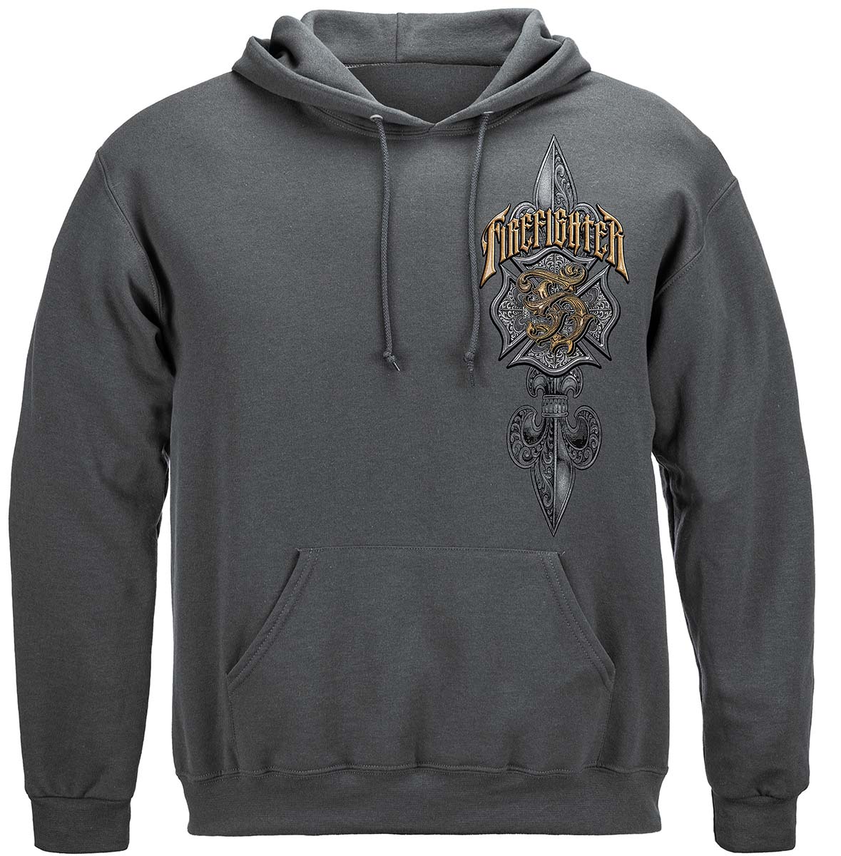 Firefighter Vintage Classic Hoodie - front view