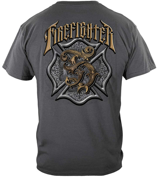 Firefighter Vintage Classic T-Shirt - back view