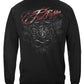 Firefighter Red Script Red Foil Long Sleeve Shirt - back view