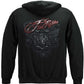 Firefighter Red Script Red Foil Hoodie - back view