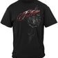 Firefighter Red Script Red Foil T-Shirt - front view