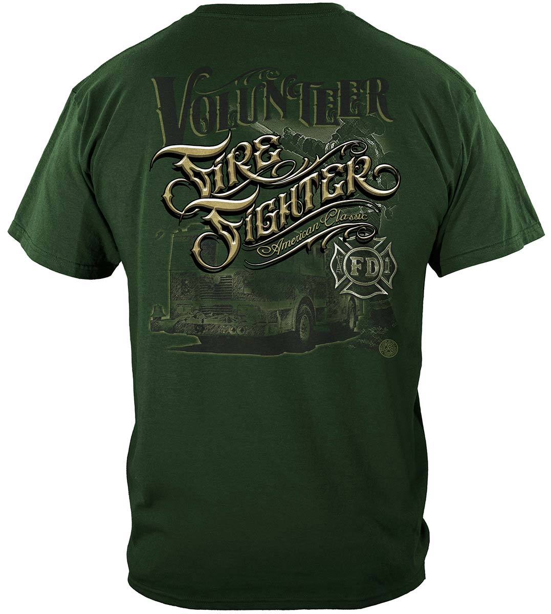 Volunteer Firefighter American Classic T-Shirt - back view