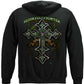 Firefighter Irish Celtic Cross Green Foil Hoodie - back view