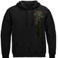 Firefighter Irish Celtic Cross Green Foil Hoodie - front view