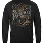 Firefighter St. Michael Protect Us Silver Foil Long Sleeve Shirt - back view