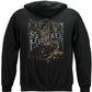Firefighter St. Michael Protect Us Silver Foil Hoodie - back view