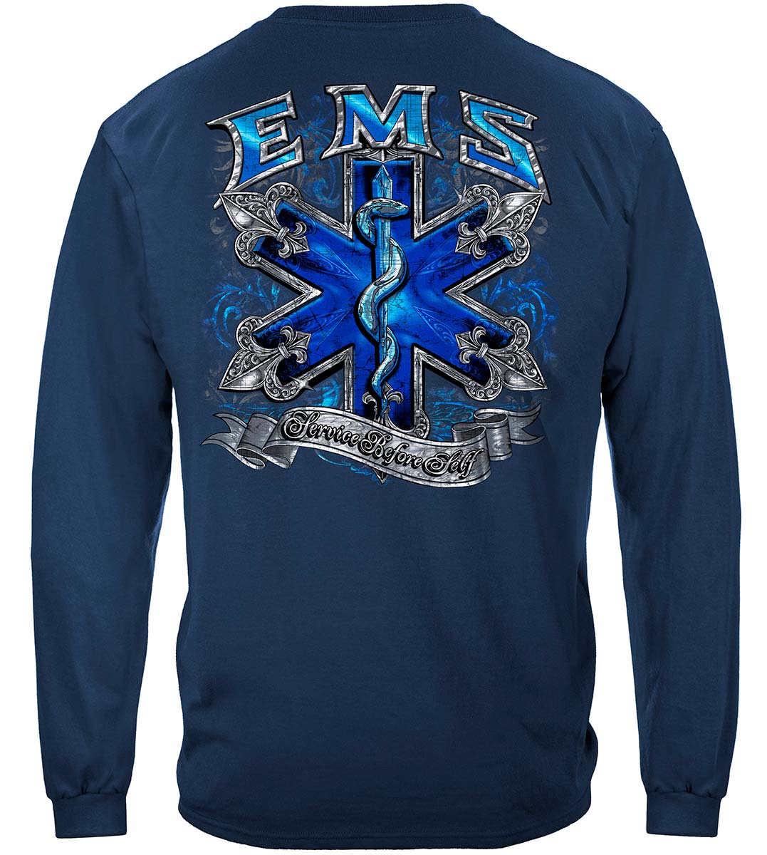 EMS Steel Silver Foil Long Sleeve Shirt - back view