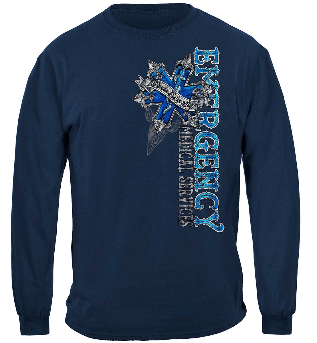 EMS Steel Silver Foil Long Sleeve Shirt - front view