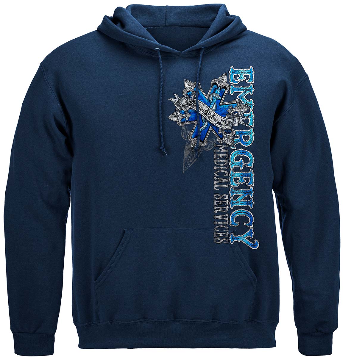 EMS Steel Silver Foil Hoodie - front view