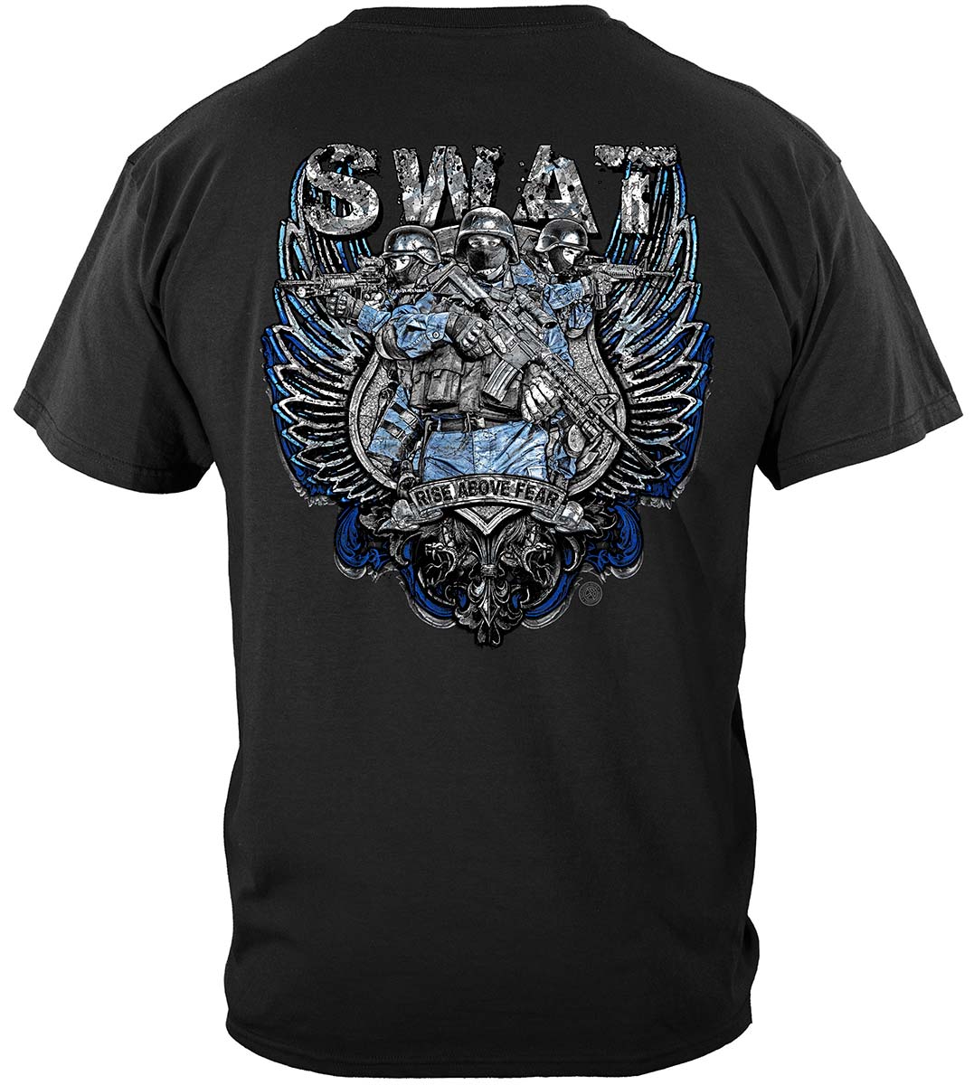 SWAT Chrome Wings Silver Foil T-Shirt - back view