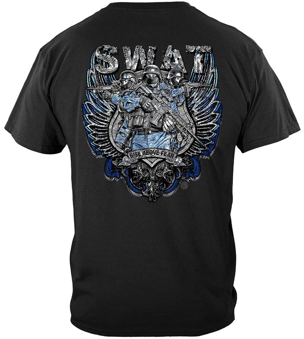 SWAT Chrome Wings Silver Foil T-Shirt - back view