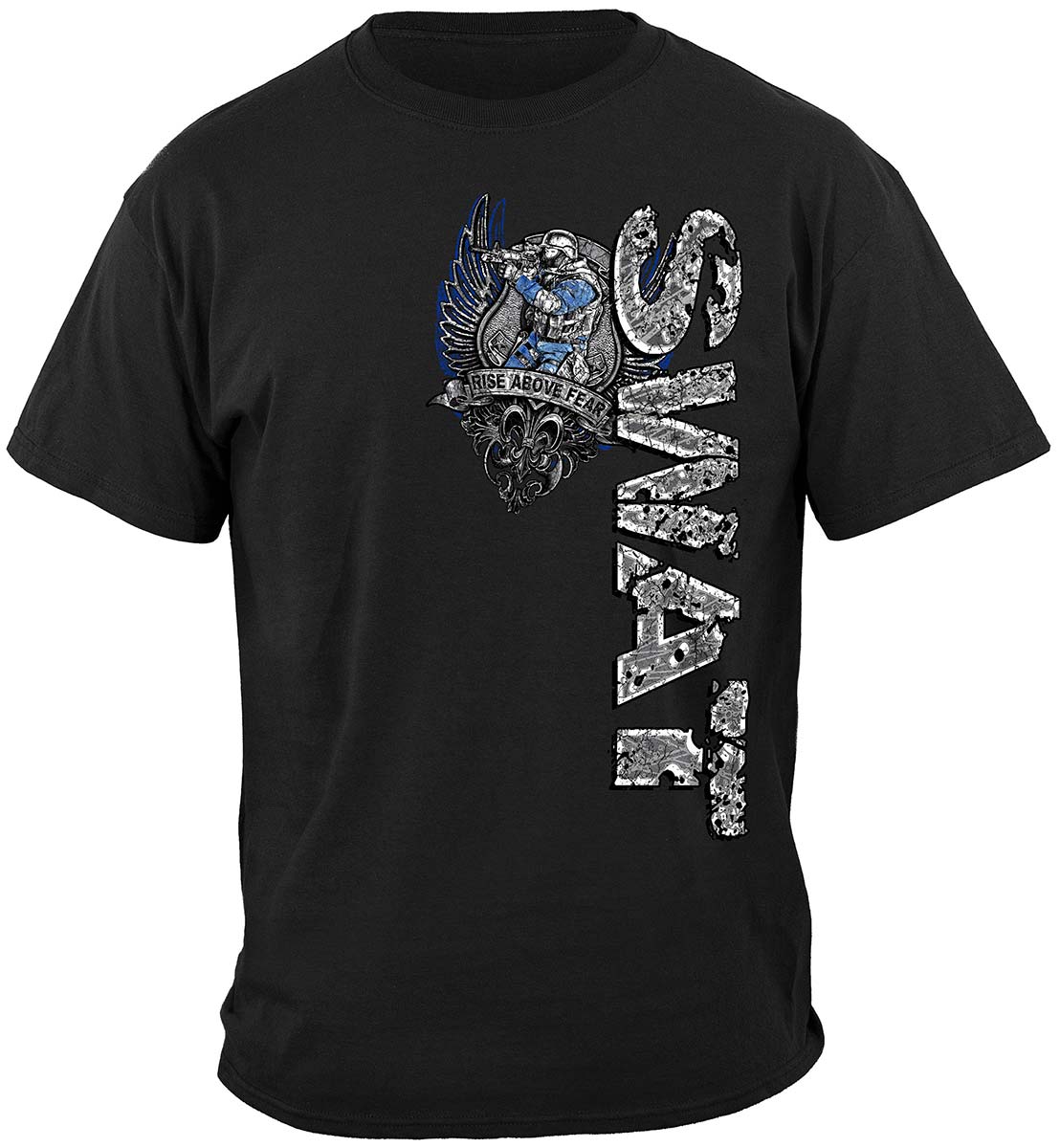 SWAT Chrome Wings Silver Foil T-Shirt - front view