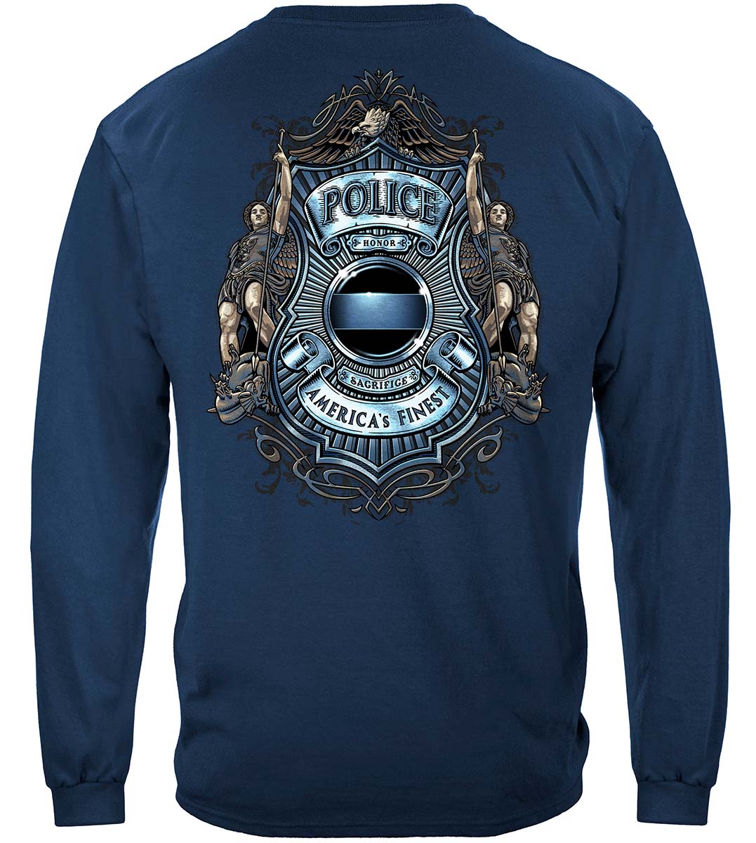 Police America's Finest Justice Long Sleeve Shirt - back view