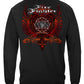 Firefighter Red Wings Rise Above Fear Silver Foil Long Sleeve Shirt - back view