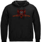 Firefighter Red Wings Rise Above Fear Silver Foil Hoodie - front view