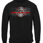 Firefighter American Flag Thin Red Line Long Sleeve Shirt - front view
