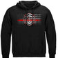 Firefighter American Flag Thin Red Line Hoodie - front view