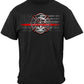 Firefighter American Flag Thin Red Line T-Shirt - front view